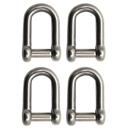 Extreme Max 3006.8396.4 BoatTector Stainless Steel D Shackle With No-Snag Pin - 5/16, 4-Pack